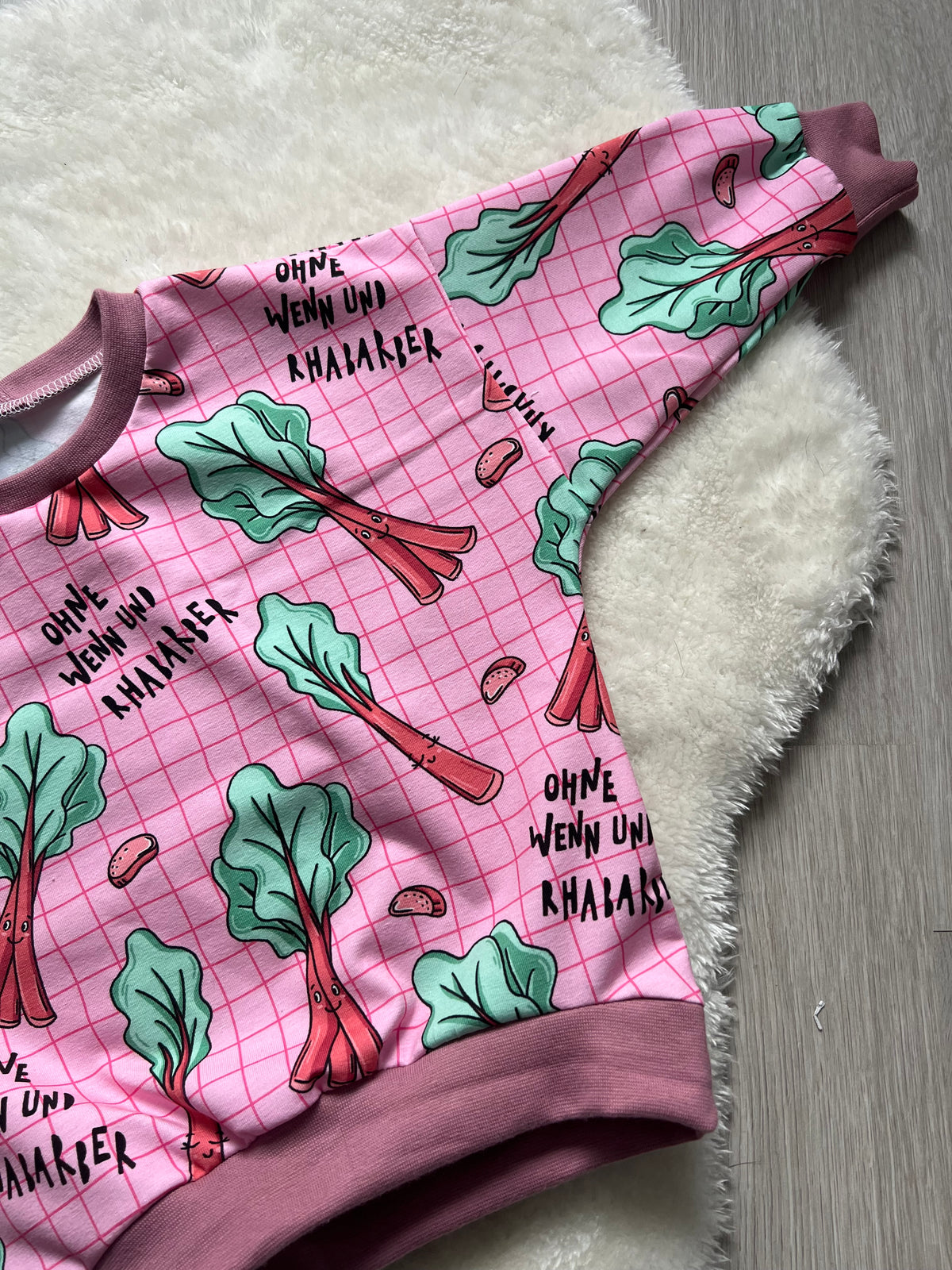 🌸 Oversize Sweater „Rhabarber“ – Größe 92