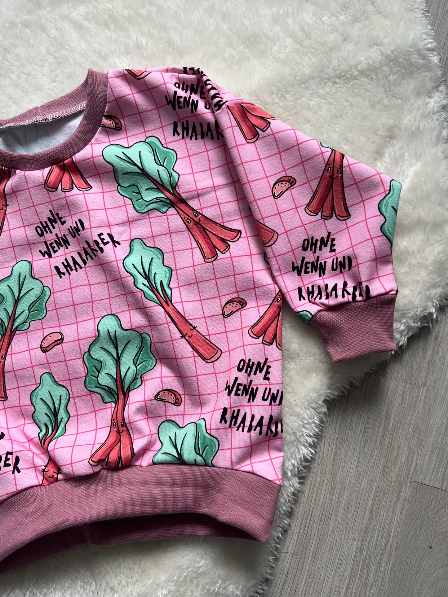 🌸 Oversize Sweater „Rhabarber“ – Größe 92