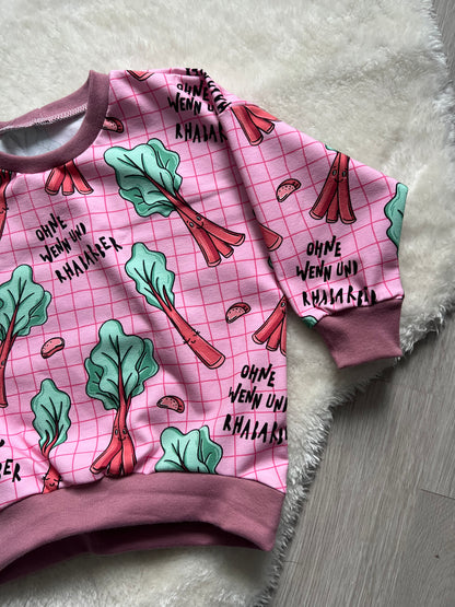 🌸 Oversize Sweater „Rhabarber“ – Größe 92